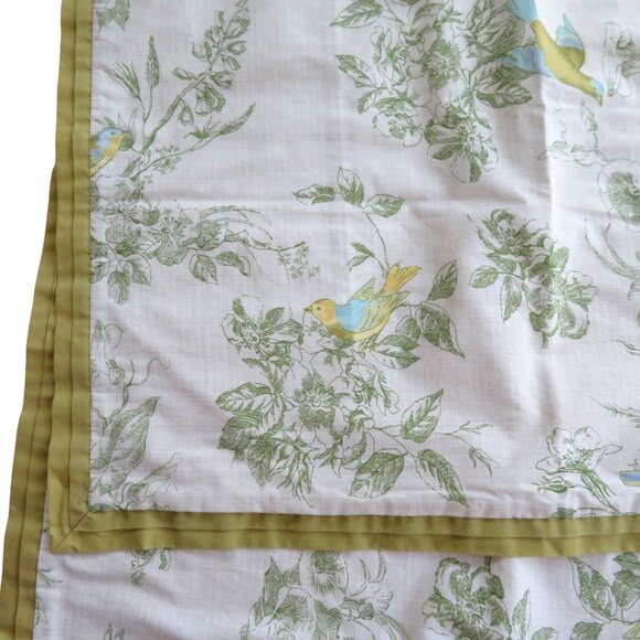 Martha Stewart Collection Standard Pillowcases Set of 2 Green Floral Bird Print - Picture 3 of 8